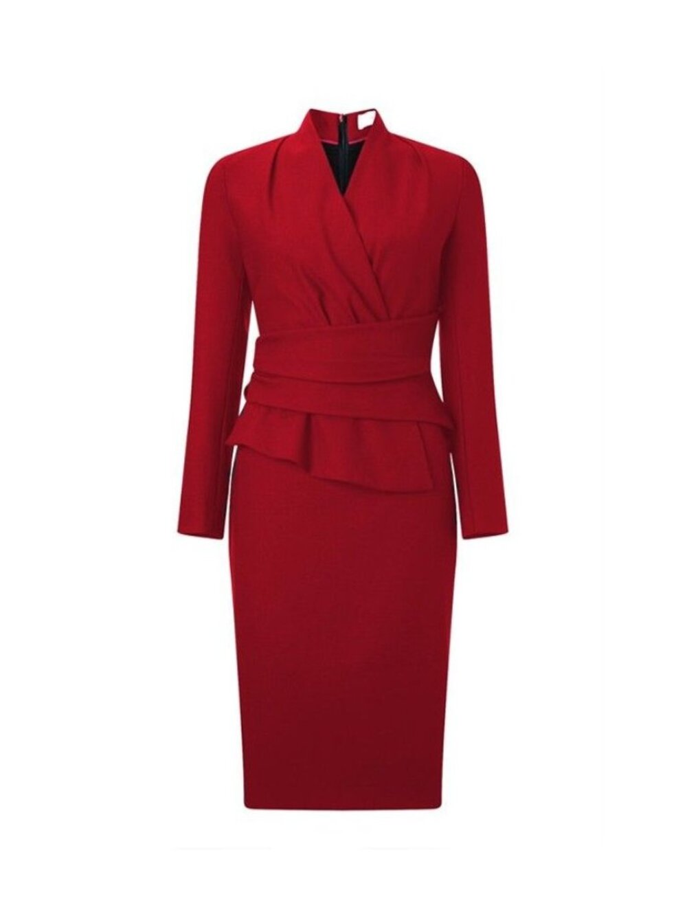 Women's Red Peplum Wrap Dress